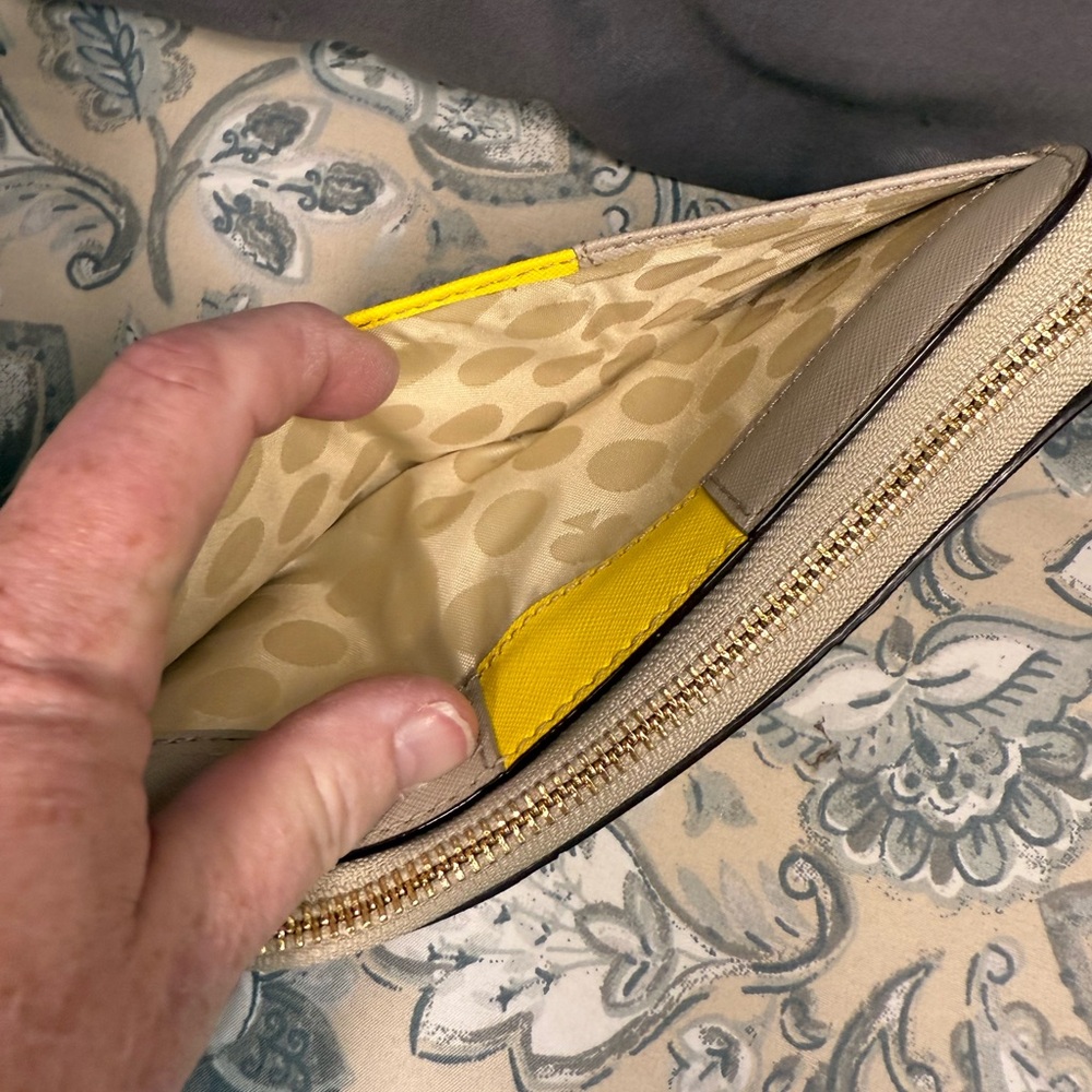 Kate Spade Cream and Yellow Wallet with Bold Stripe - Picture 5 of 10